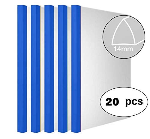 AKAHA Clear Report Covers with Solid Color 14mm Sliding Bar (18C, 100-sheet Capacity), Transparent Resume Presentation File Folders Organizer Binder, for Letter/A4 Size Paper, 20 Pcs, Solid Blue - Image 2
